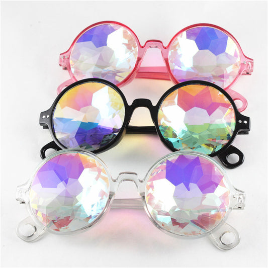 Kaleidoscope Concert Sunglass Rainbow Edged Mosaic Glasses Summer