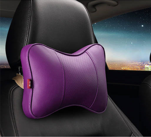 New Brand 2 Pieces 3D Artificial Leather Car Neck Pillows